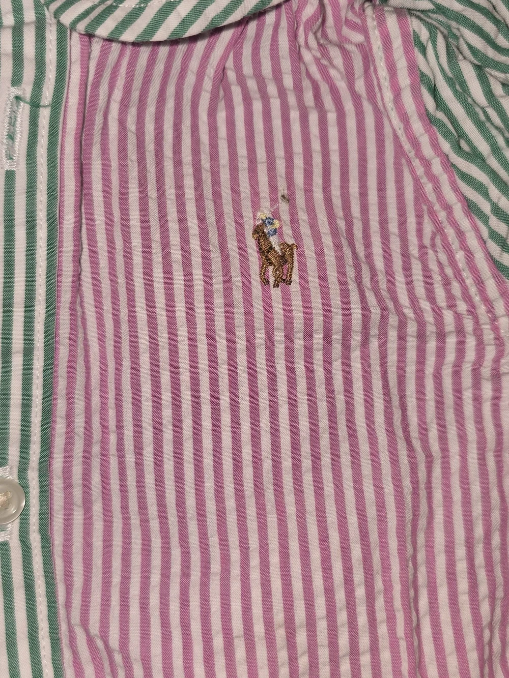 Ralph Lauren Baby Seersucker Shirtdress with Bloomers - Pastel Mix